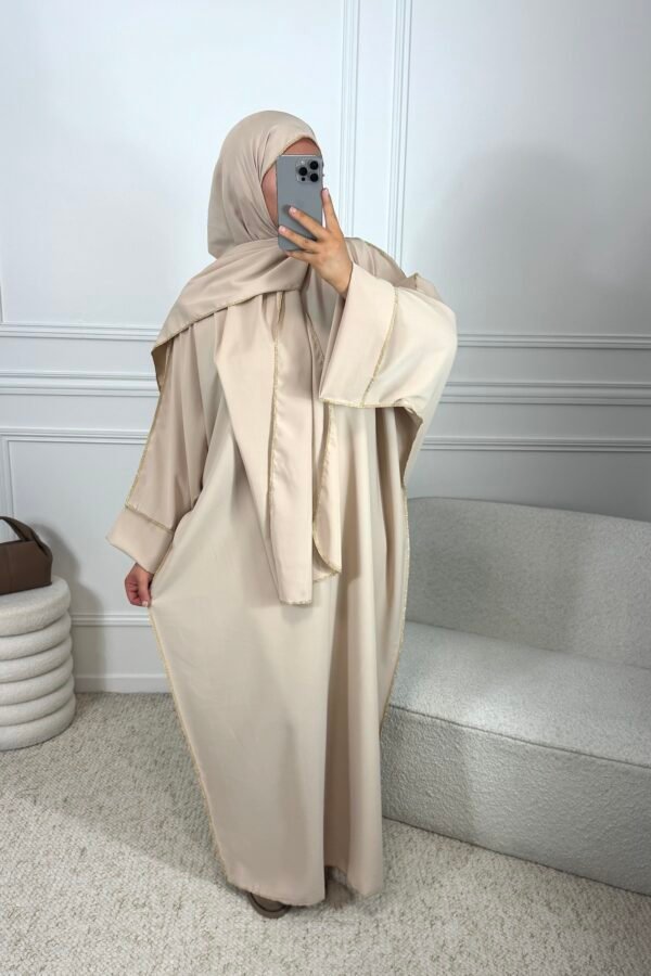 Abaya voile intégrée – beige