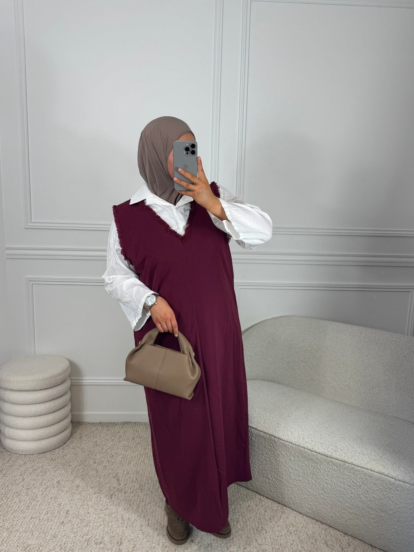 Abaya sayf - bordeau