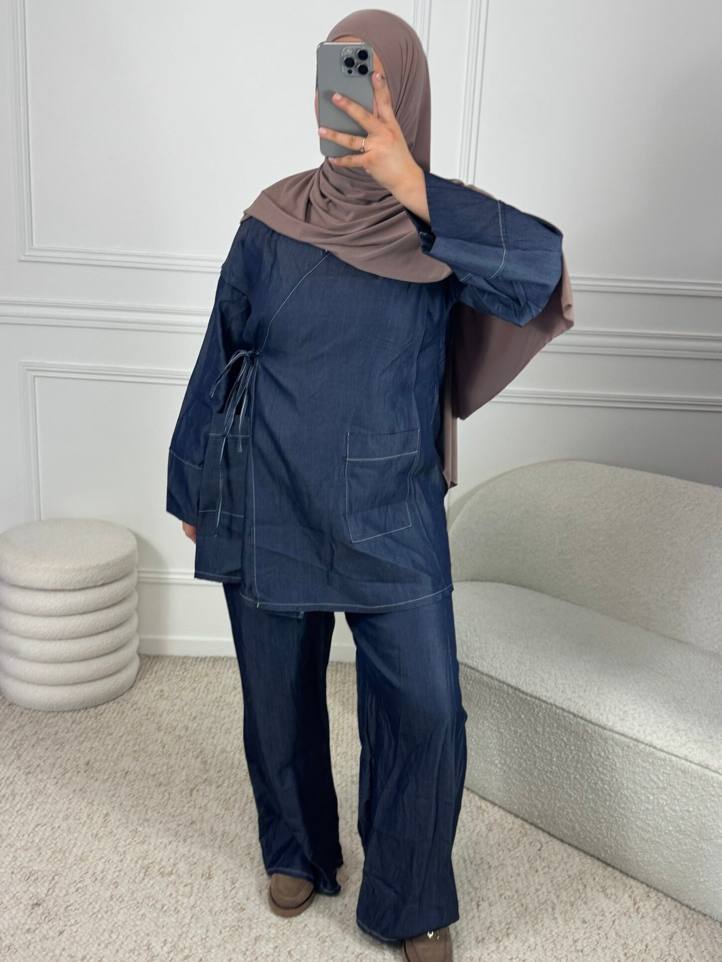 Set Effet Jean – bleu jean foncé – Image 2