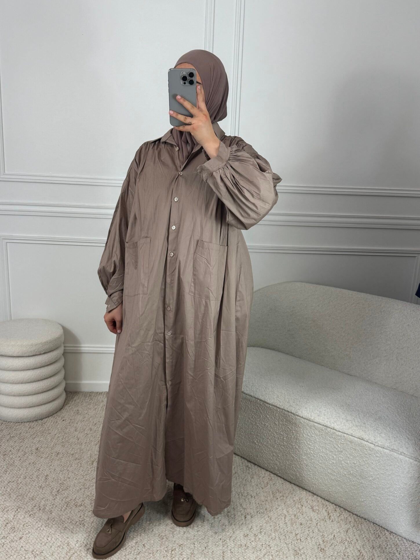 Abaya chemise - taupe