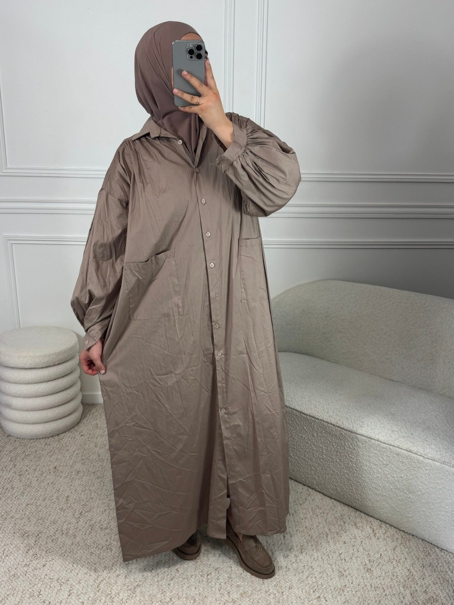 Abaya chemise - taupe – Image 2