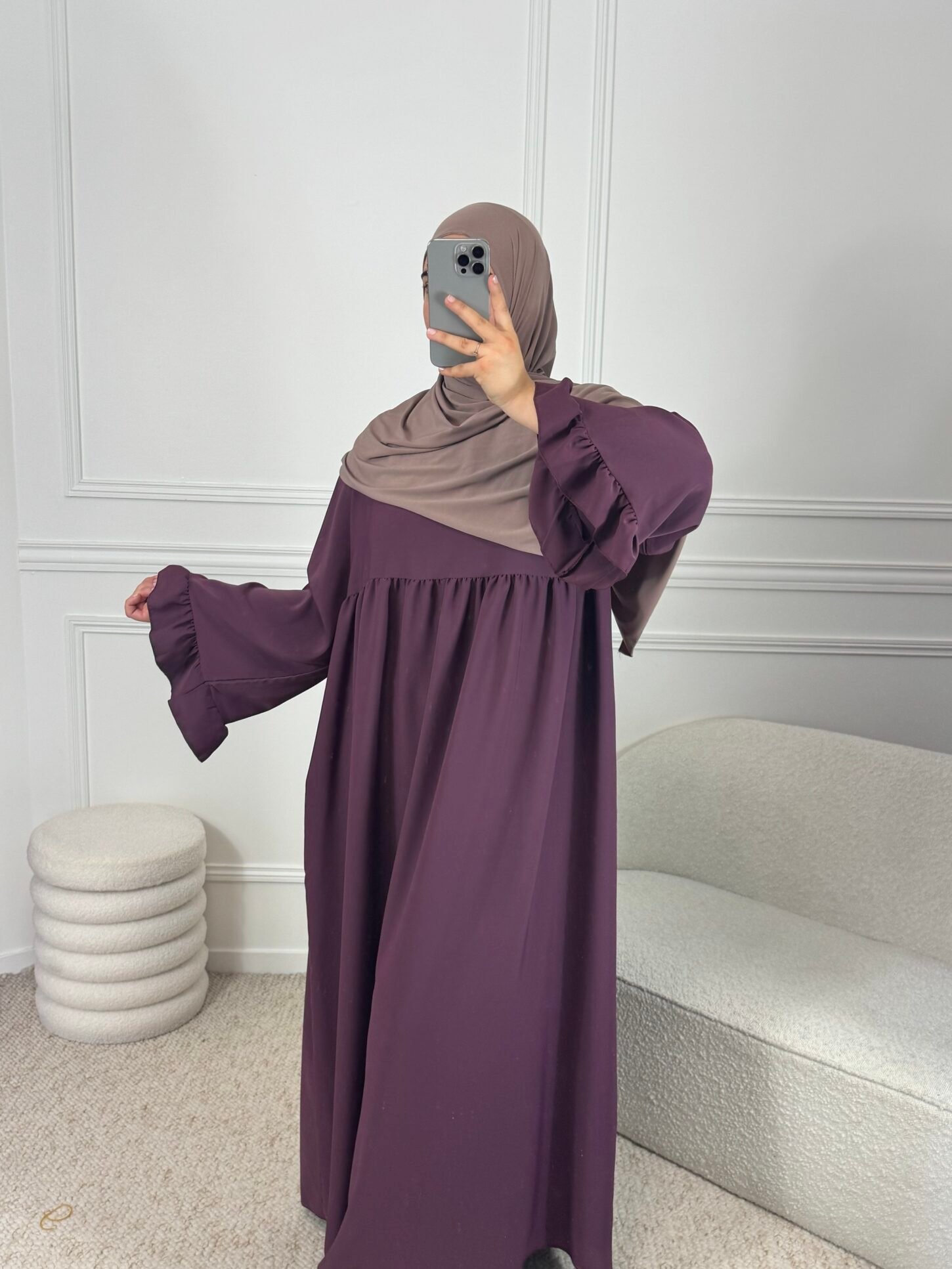 Abaya souhra - prune – Image 2
