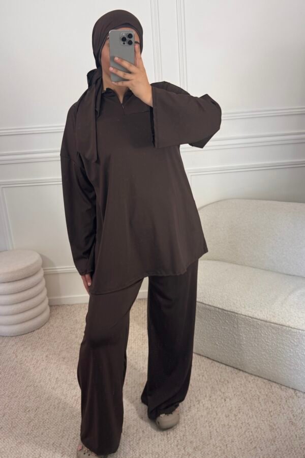 Burkini à zip – marron