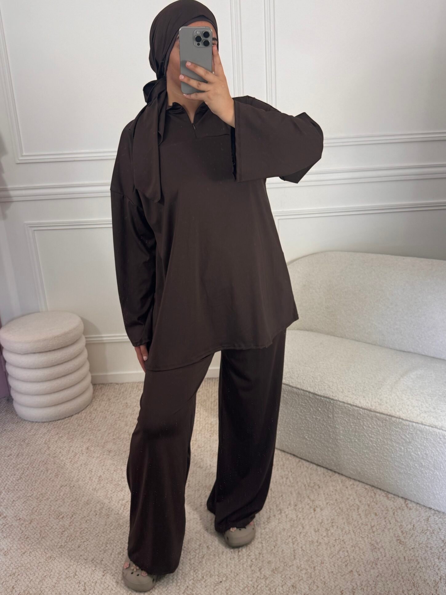 Burkini à zip - marron – Image 2
