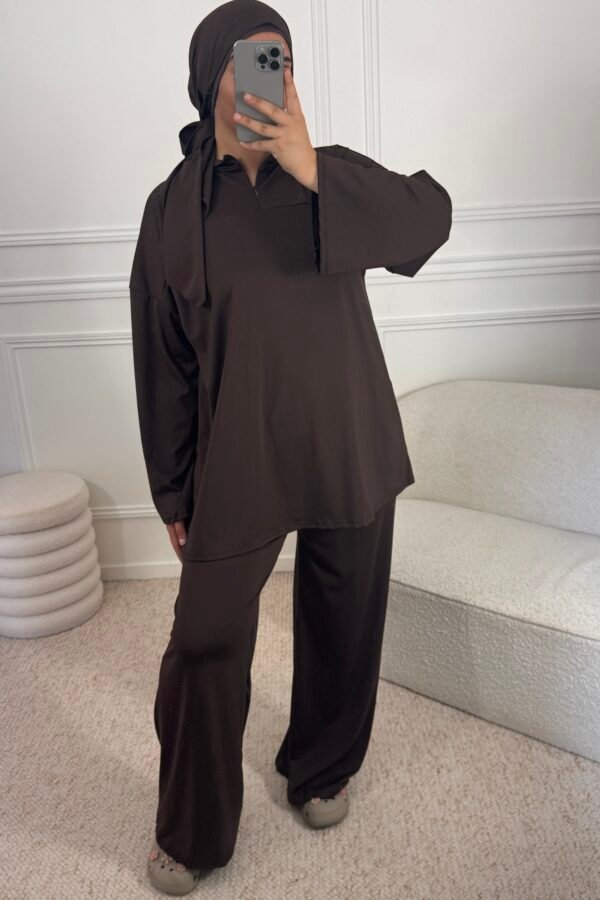 Burkini à zip – marron