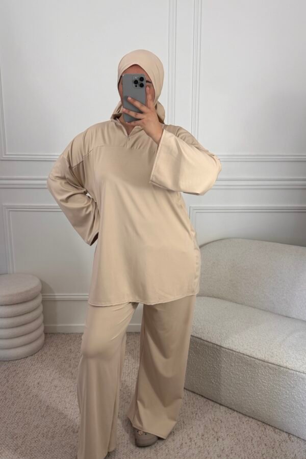 Burkini à zip – beige