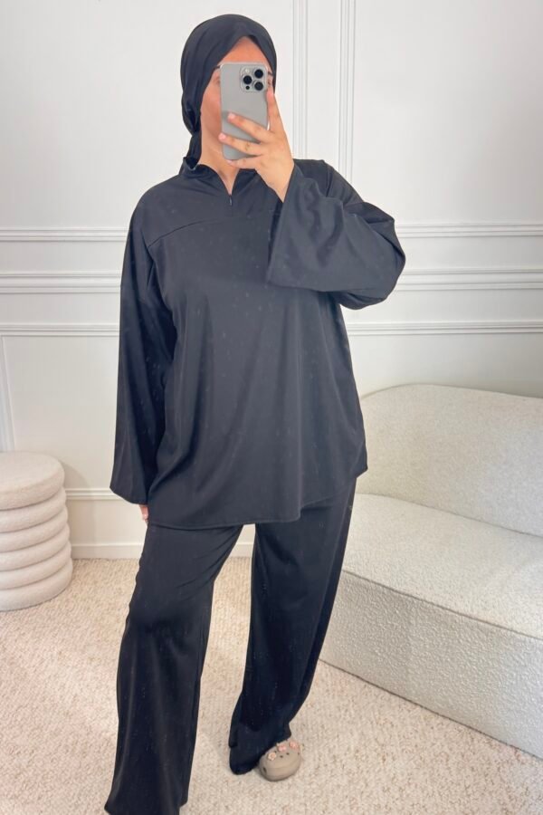 Burkini à zip – noir