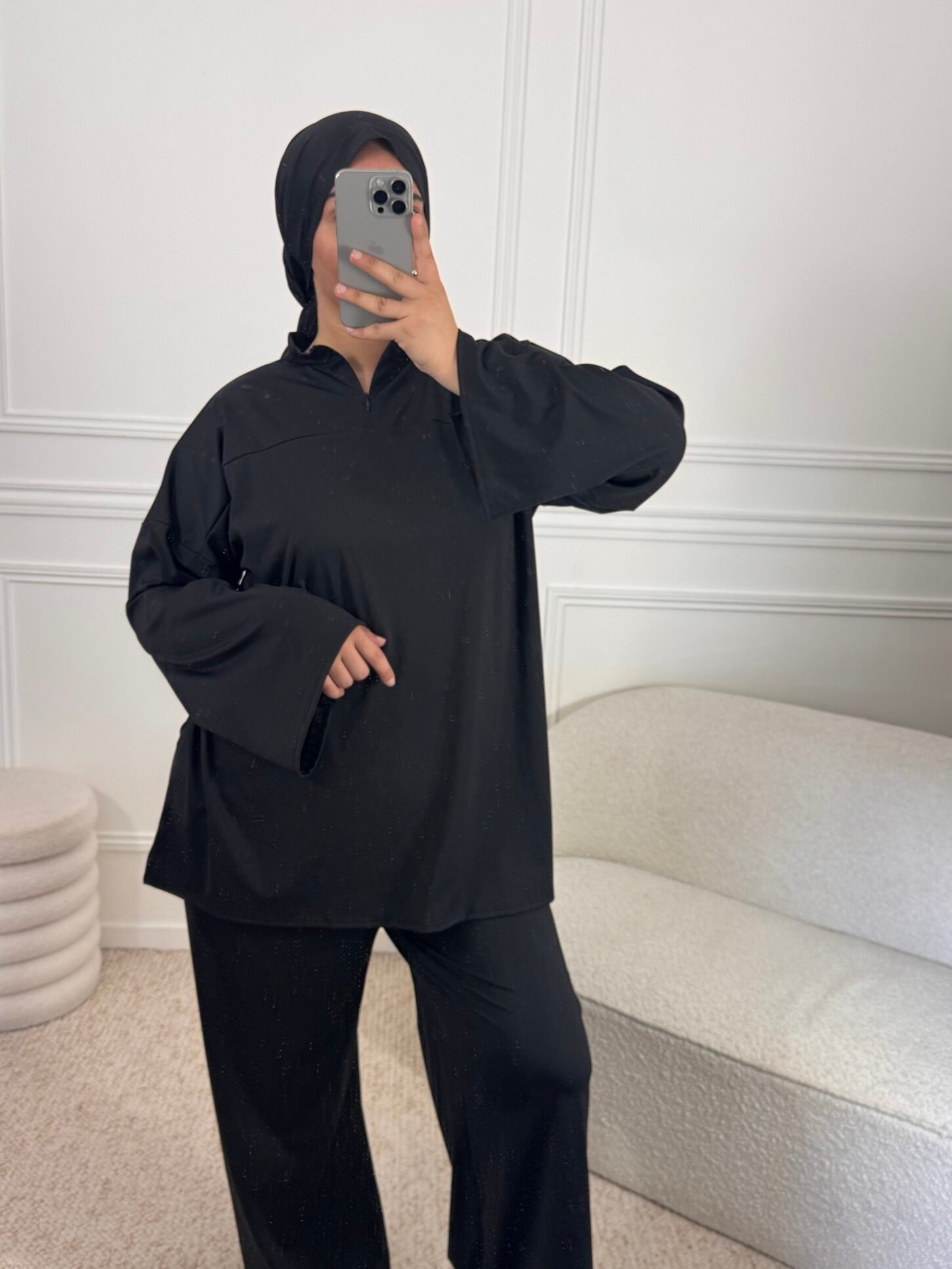 Burkini à zip - noir