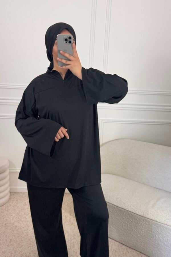 Burkini à zip – noir
