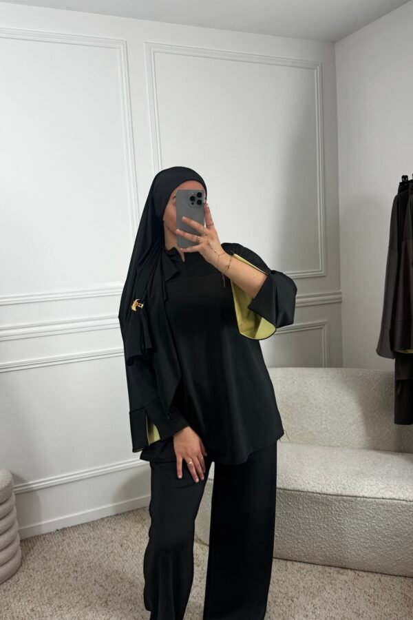 Burkini bicolore – noir et jaune