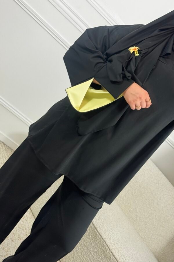 Burkini bicolore – noir et jaune