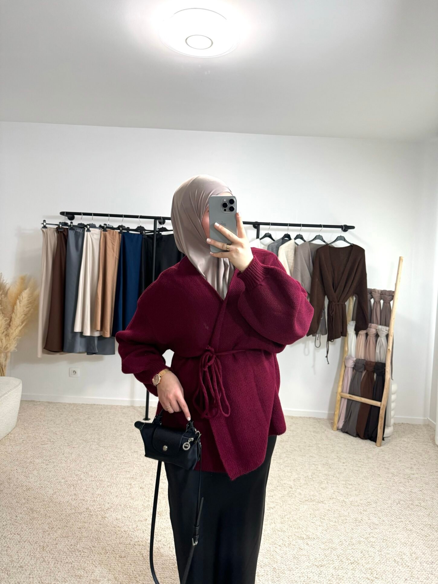 Gilet à nouer  - bordeau