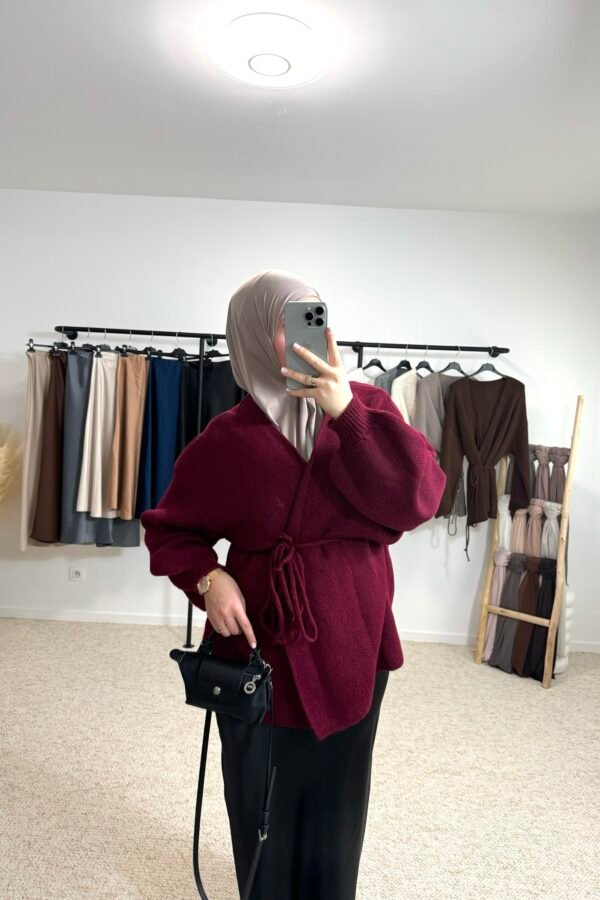 Gilet à nouer  – bordeau