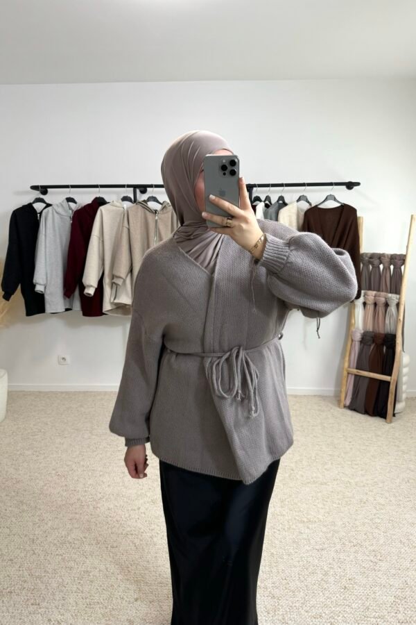 Gilet à nouer – taupe