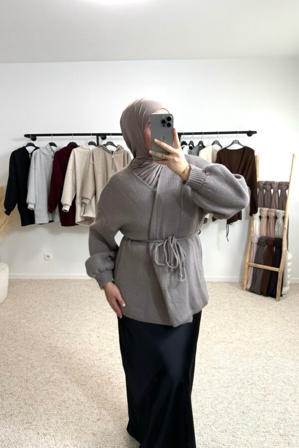 Gilet à nouer – taupe