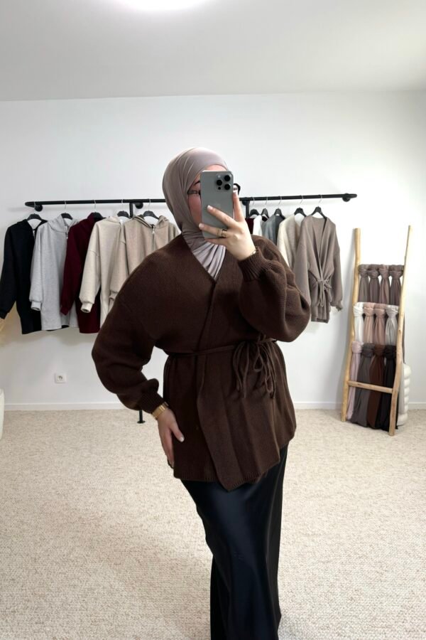 Gilet à nouer  – marron