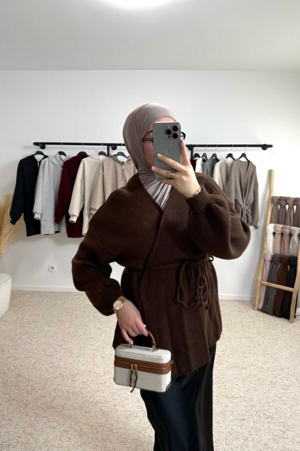 Gilet à nouer  – marron