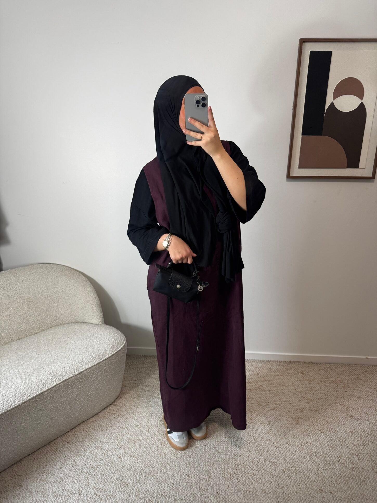Robe jean sans manche - bordeau – Image 2