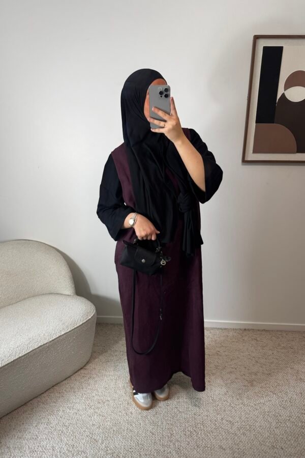 Robe jean sans manche – bordeau
