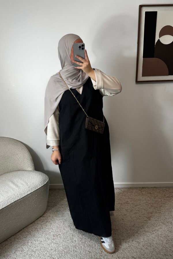 Robe jean sans manche – noir