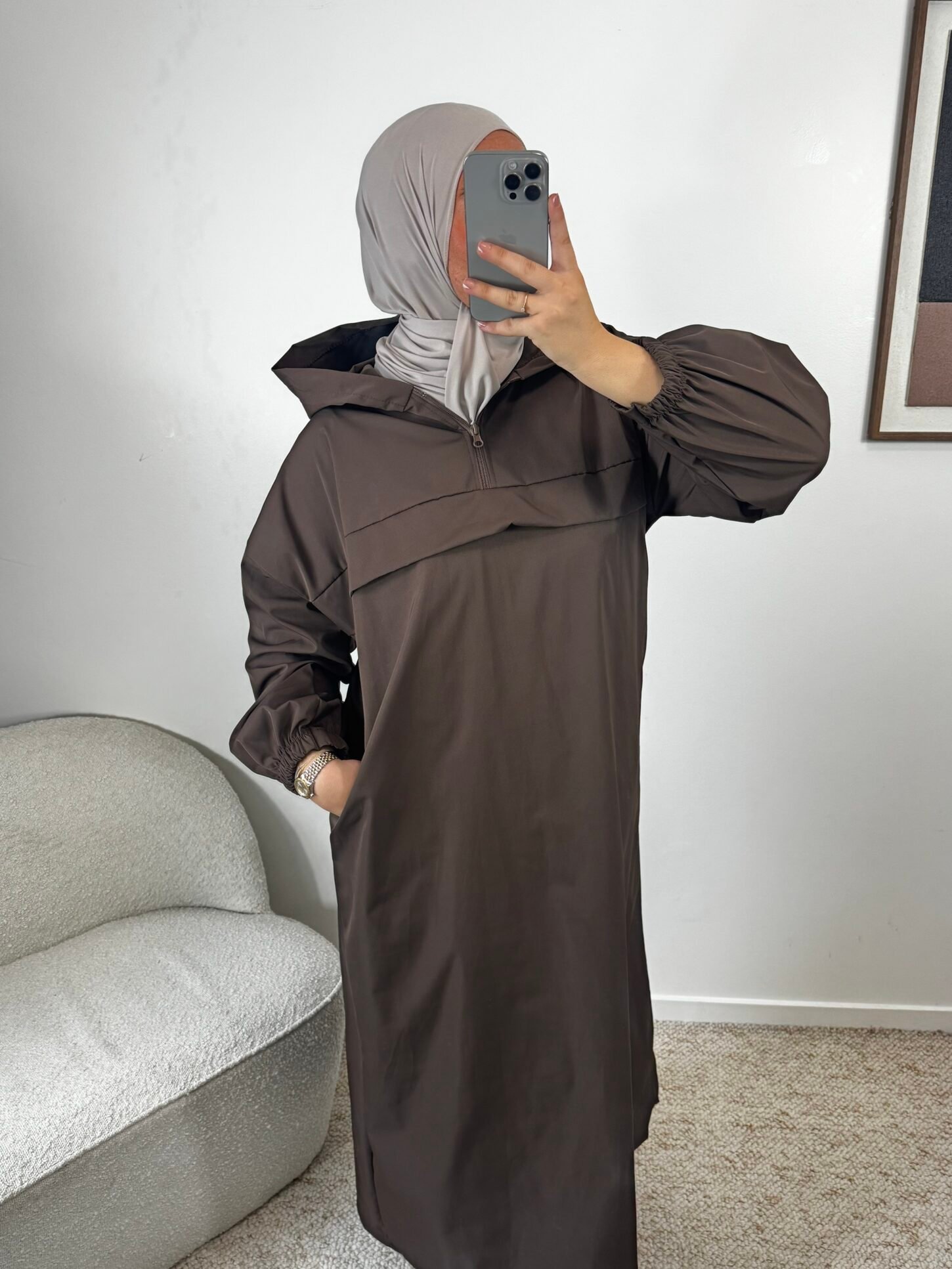 Abaya parka  - marron