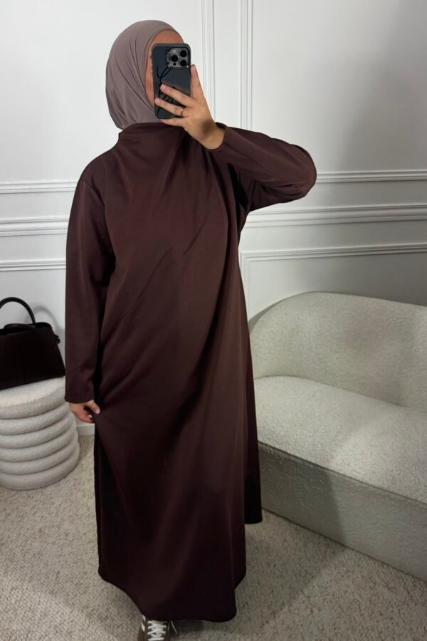 Abaya col montant – marron