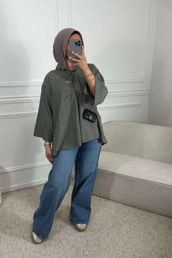 Chemise à carreaux – kaki