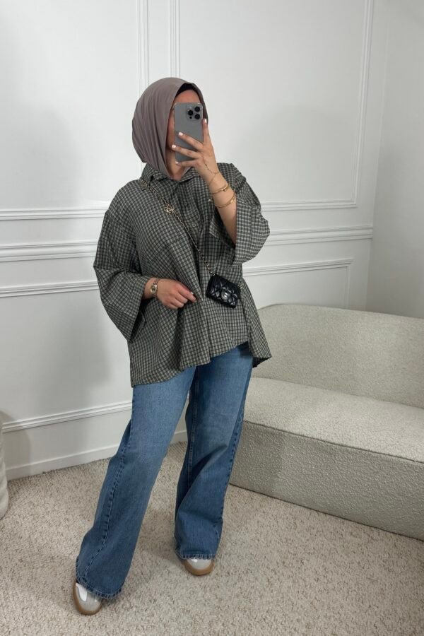 Chemise à carreaux – kaki