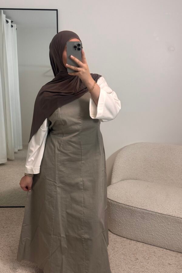 Robe jean sans manche – taupe