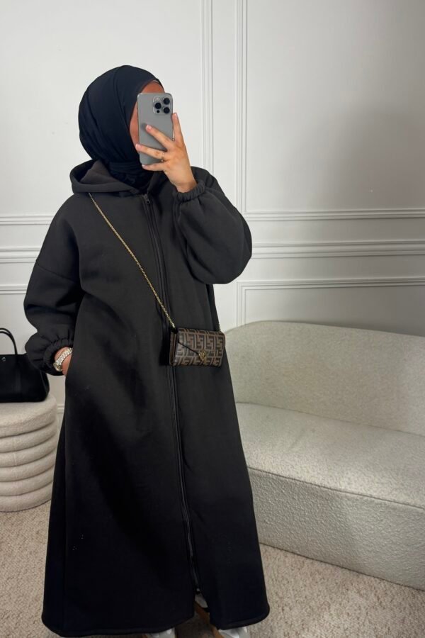 Abaya à zip – marron