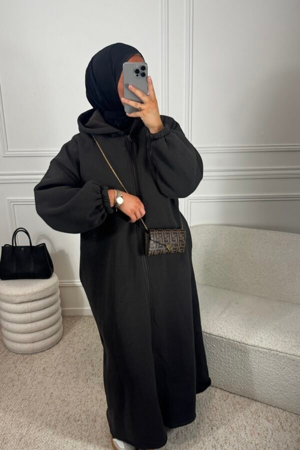 Abaya à zip – marron
