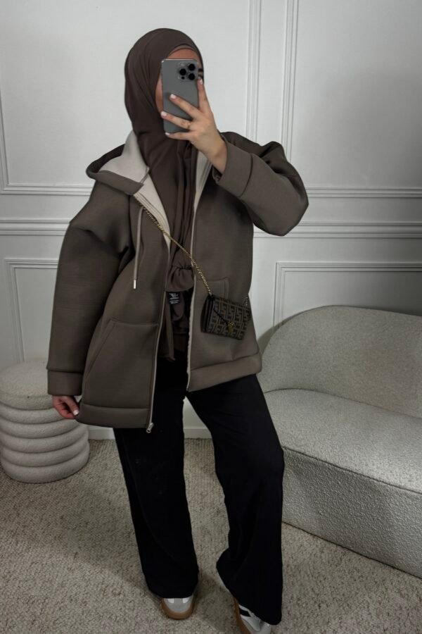 Gilet à capuche – taupe