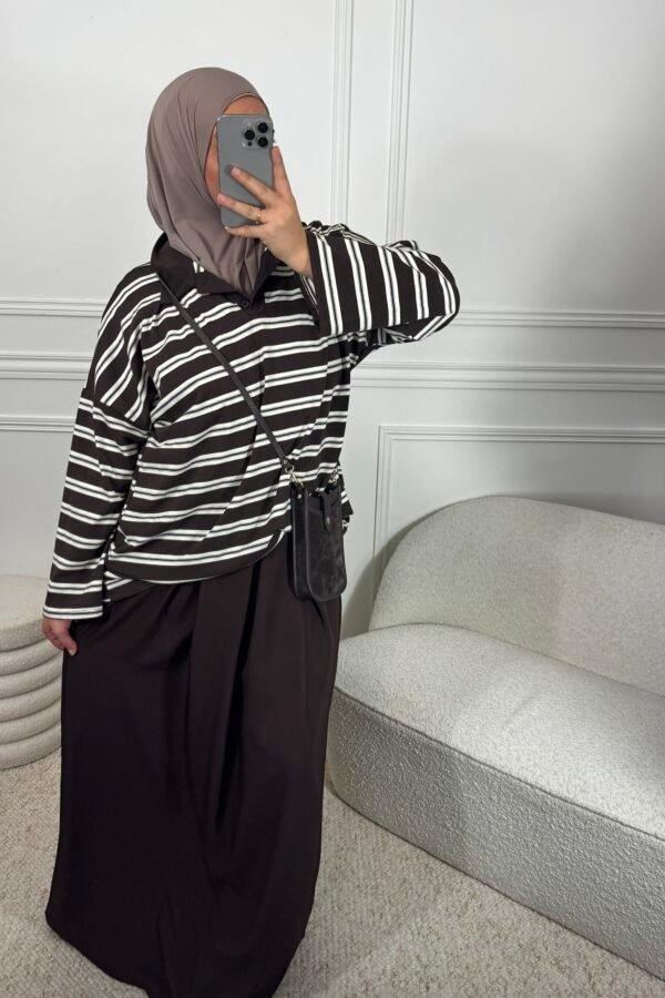 Polo rayure – marron