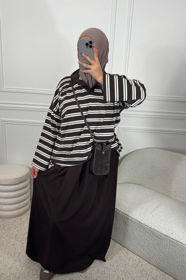 Polo rayure – marron