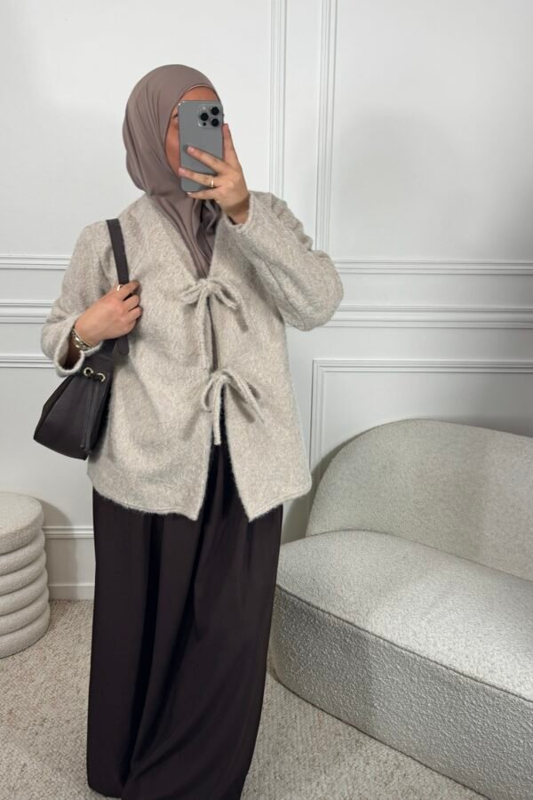 Cardigan à nouer – beige