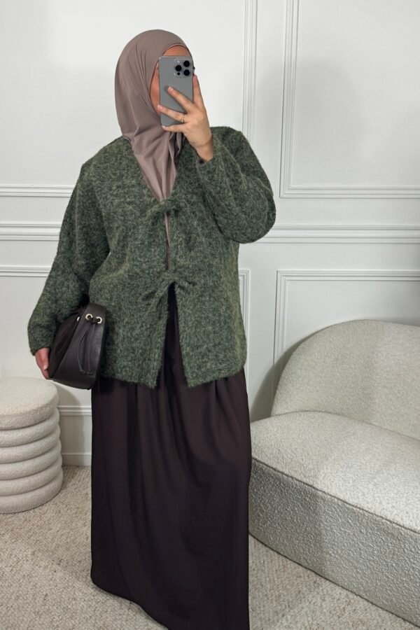 Cardigan à nouer – kaki