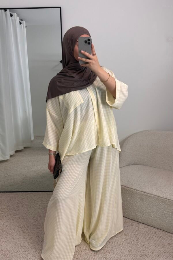 Ensemble à carreaux – jaune