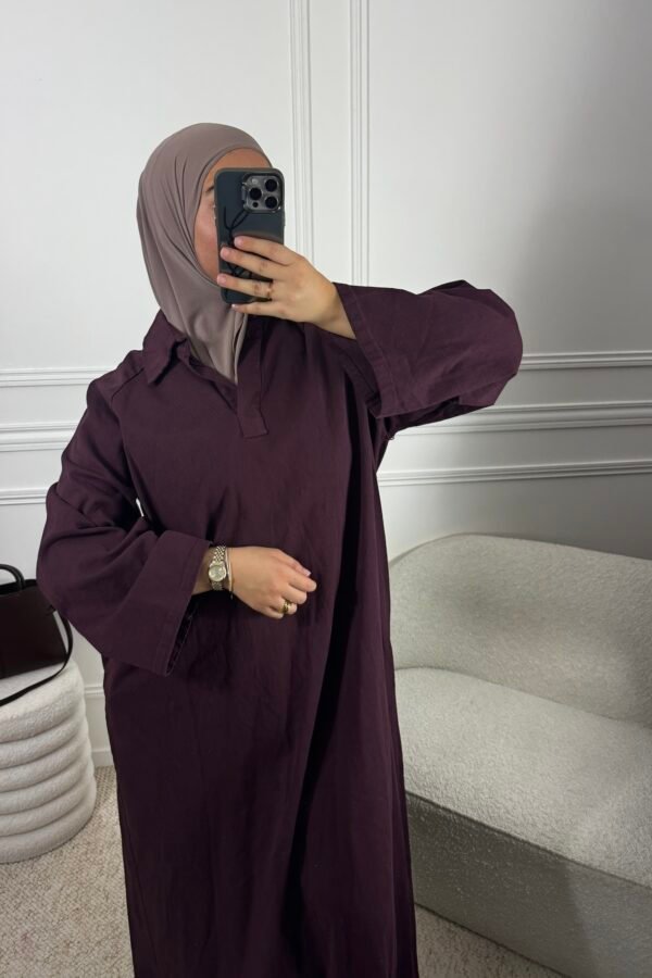 Abaya jean zahia – bordeau
