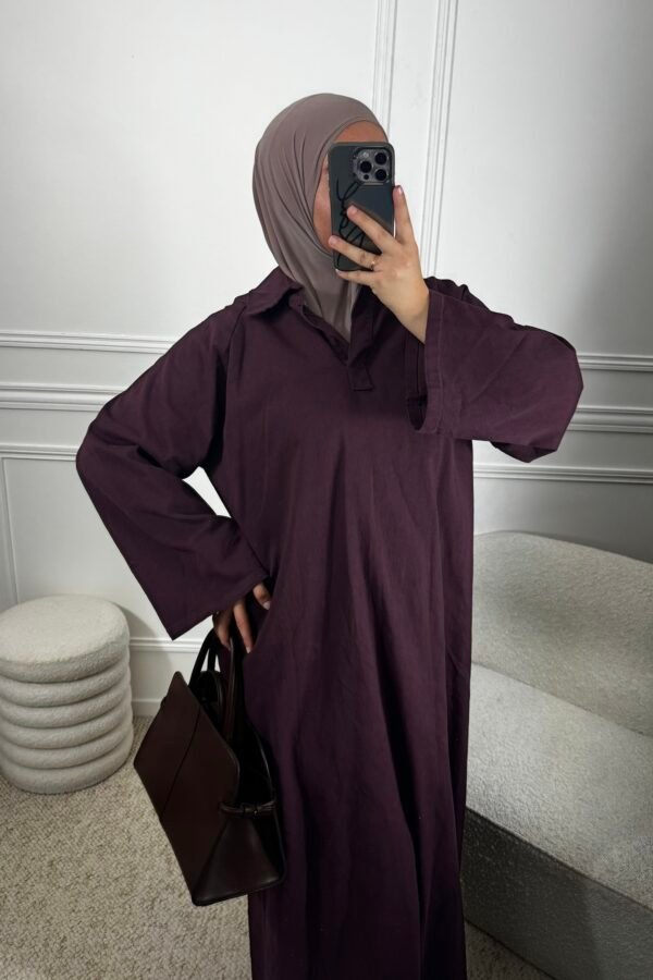 Abaya jean zahia – bordeau