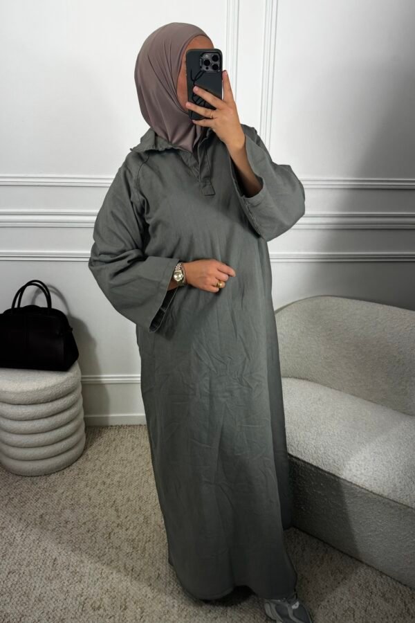 Abaya jean zahia – gris