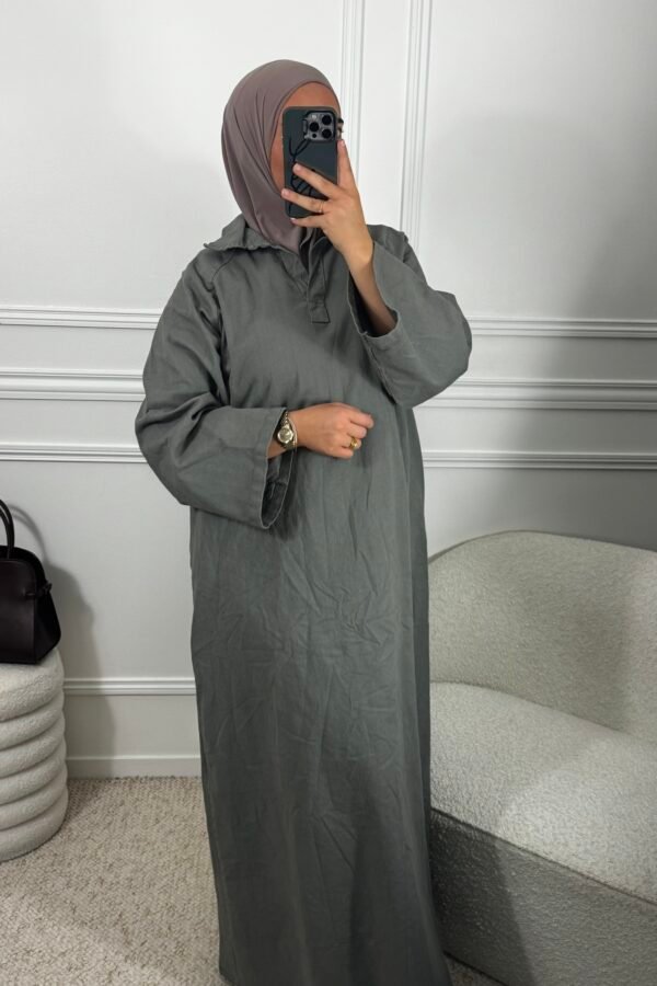Abaya jean zahia – gris