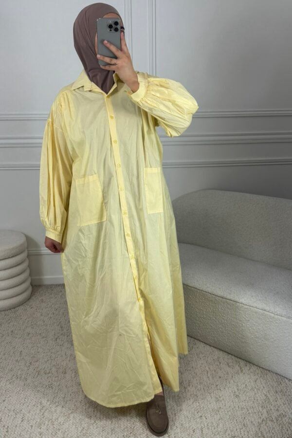 Abaya chemise – jaune