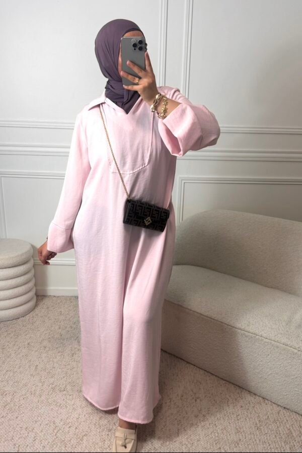 Abaya riya – rose poudre