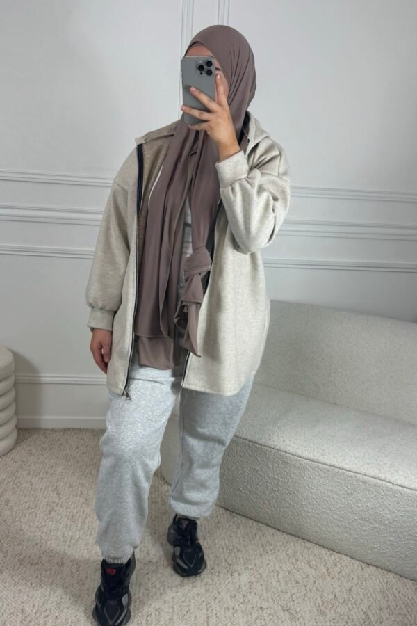 Gilet à capuche – beige