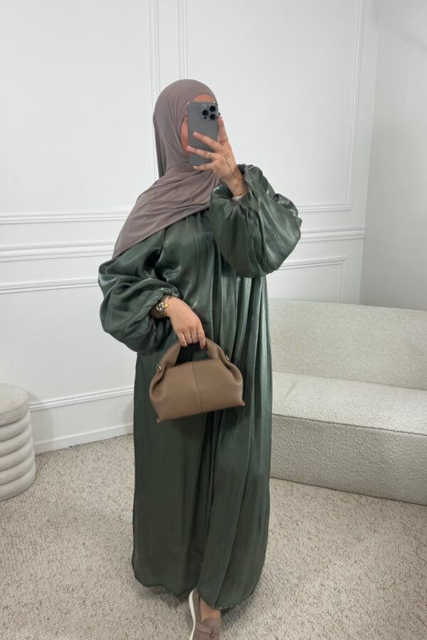 Abaya satinée – kaki